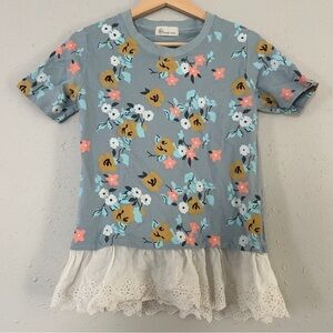 🦋 Lucky Girl Blue White Pink Short Sleeve T-Shirt Blouse Small Casual Pastel 💖